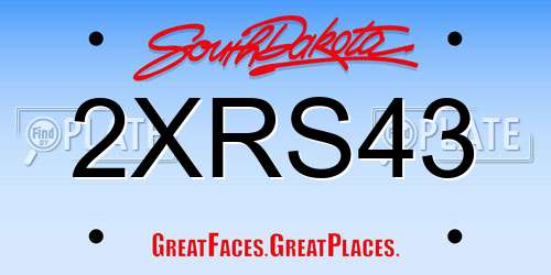 2XRS43 South Dakota License Plate