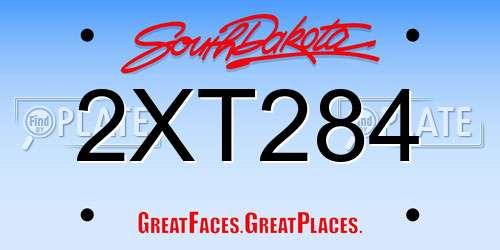 2XT284 South Dakota License Plate