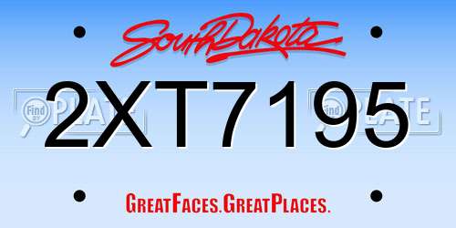 2XT7195 South Dakota License Plate