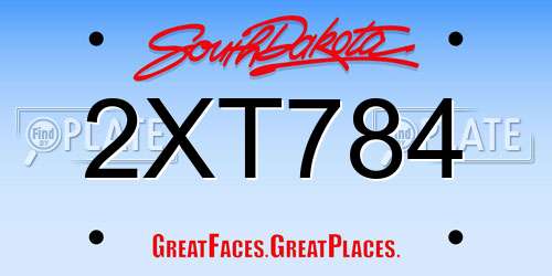 2XT784 South Dakota License Plate