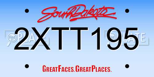2XTT195 South Dakota License Plate