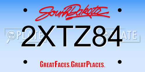 2XTZ84 South Dakota License Plate