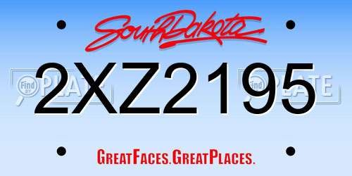 2XZ2195 South Dakota License Plate