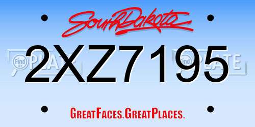 2XZ7195 South Dakota License Plate