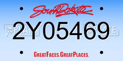 2Y05469 South Dakota License Plate