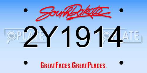 2Y1914 South Dakota License Plate