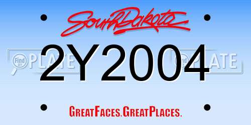 2Y2004 South Dakota License Plate