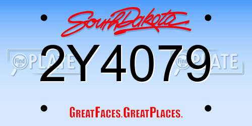2Y4079 South Dakota License Plate