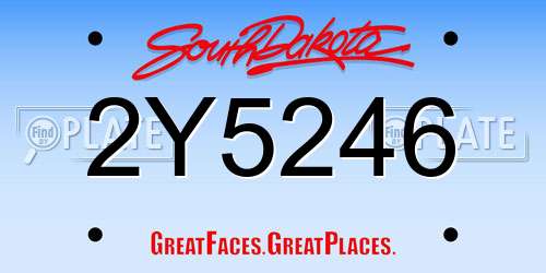 2Y5246 South Dakota License Plate