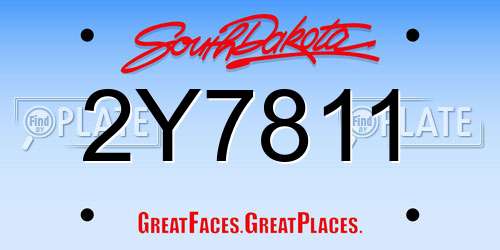 2Y7811 South Dakota License Plate