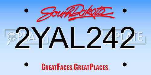 2YAL242 South Dakota License Plate