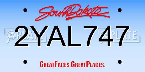 2YAL747 South Dakota License Plate