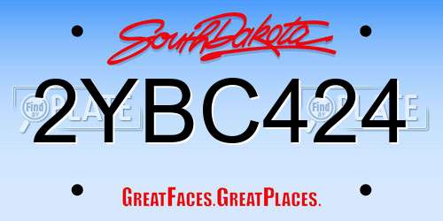 2YBC424 South Dakota License Plate
