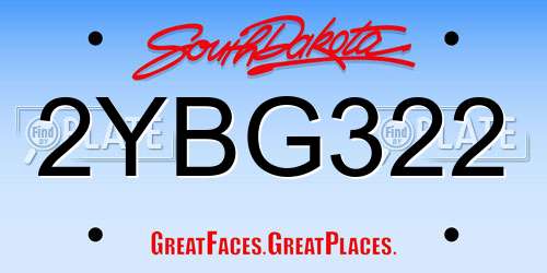 2YBG322 South Dakota License Plate