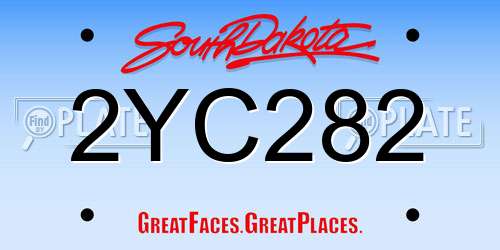 2YC282 South Dakota License Plate