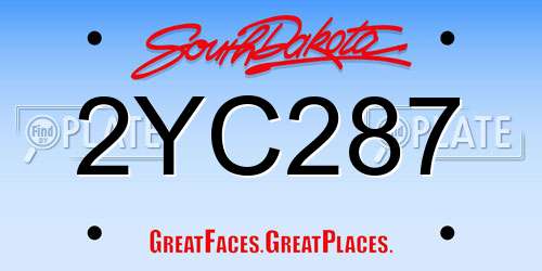 2YC287 South Dakota License Plate