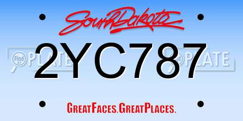 2YC787 South Dakota License Plate