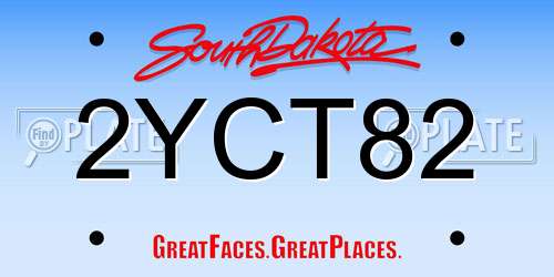 2YCT82 South Dakota License Plate