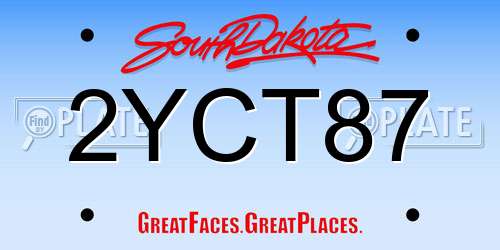 2YCT87 South Dakota License Plate