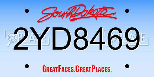 2YD8469 South Dakota License Plate