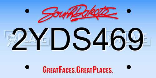 2YDS469 South Dakota License Plate