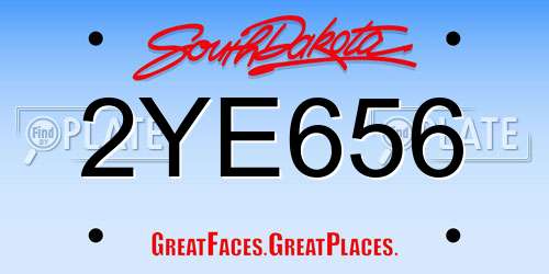 2YE656 South Dakota License Plate