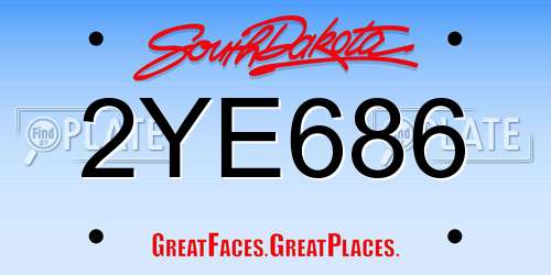 2YE686 South Dakota License Plate