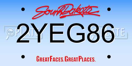 2YEG86 South Dakota License Plate