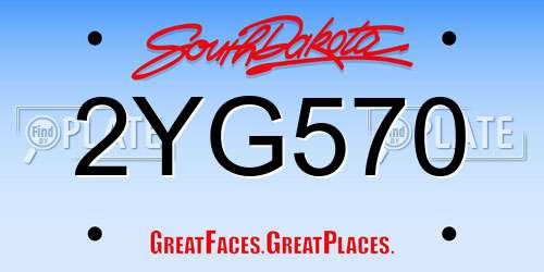 2YG570 South Dakota License Plate