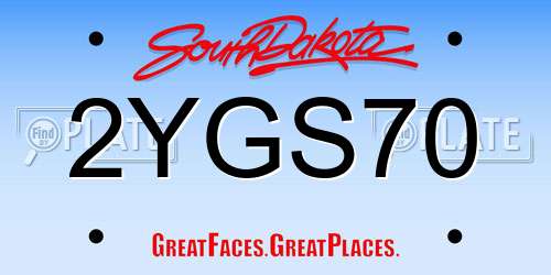 2YGS70 South Dakota License Plate
