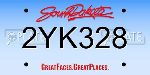 2YK328 South Dakota License Plate