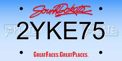 2YKE75 South Dakota License Plate