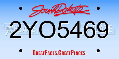 2YO5469 South Dakota License Plate