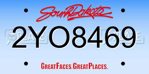 2YO8469 South Dakota License Plate