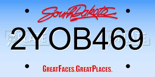 2YOB469 South Dakota License Plate