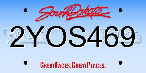 2YOS469 South Dakota License Plate