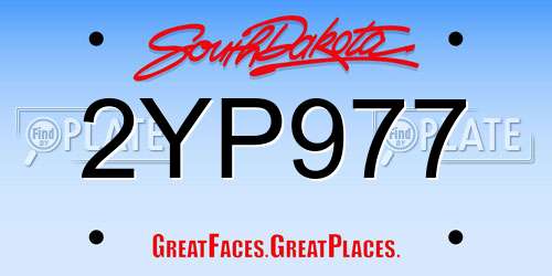 2YP977 South Dakota License Plate