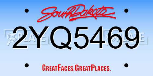 2YQ5469 South Dakota License Plate