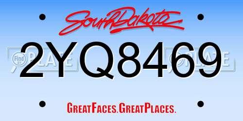 2YQ8469 South Dakota License Plate