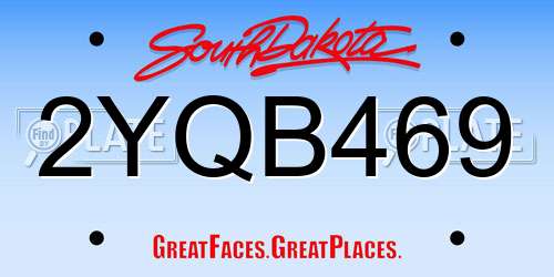 2YQB469 South Dakota License Plate