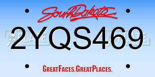 2YQS469 South Dakota License Plate