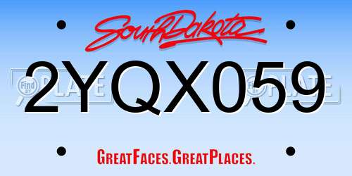 2YQX059 South Dakota License Plate