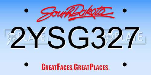 2YSG327 South Dakota License Plate