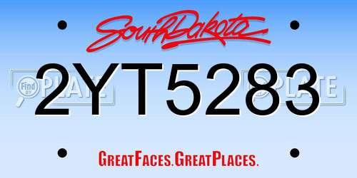 2YT5283 South Dakota License Plate