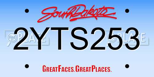 2YTS253 South Dakota License Plate