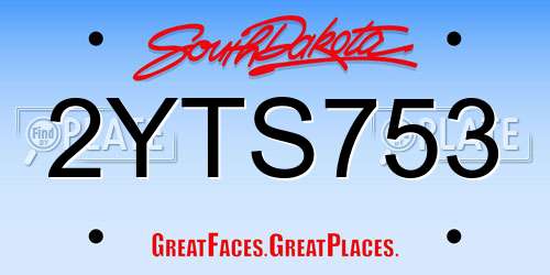 2YTS753 South Dakota License Plate