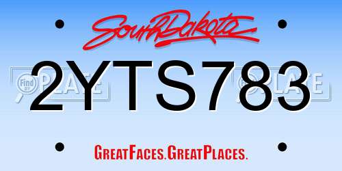 2YTS783 South Dakota License Plate