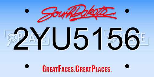 2YU5156 South Dakota License Plate