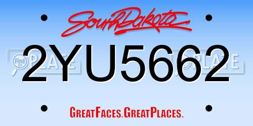 2YU5662 South Dakota License Plate