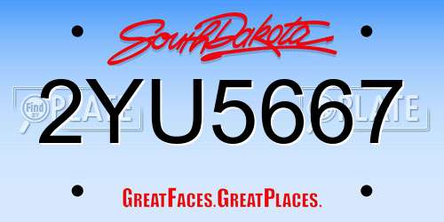 2YU5667 South Dakota License Plate